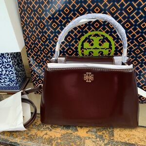 Tory Burch Dark Brown/Burgundy Satchel And Crossbody Bag